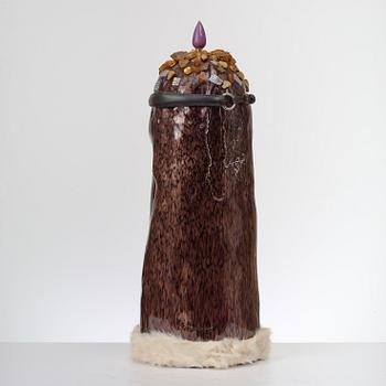 An Åsa Jungnelius glass sculpture  'XL candlestick', Kosta Boda 2008.