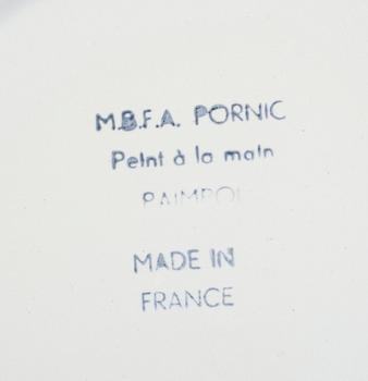 TALLRIKAR, 6 st, flintgods, M.B.F.A Pornic, Paimpol, Frankrike, 1960-tal.
