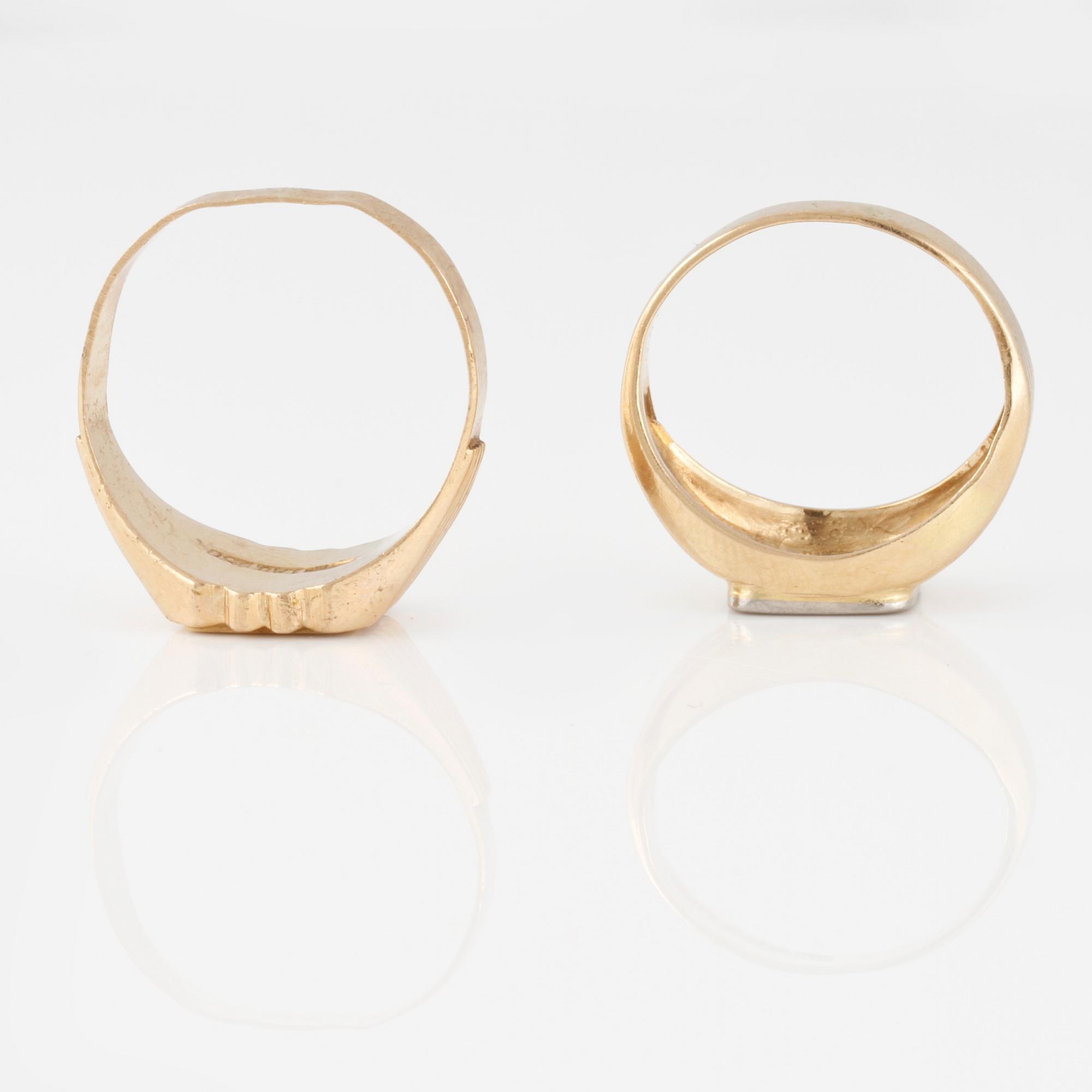 RINGAR, 2 st, med en åttkantslipad diamant 0.01 ct.