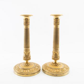 A pair of candlesticks, Empire France first half of the 19th century.