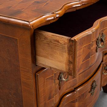 A Northern-European late baroque chest of drawers, mid 18th century.