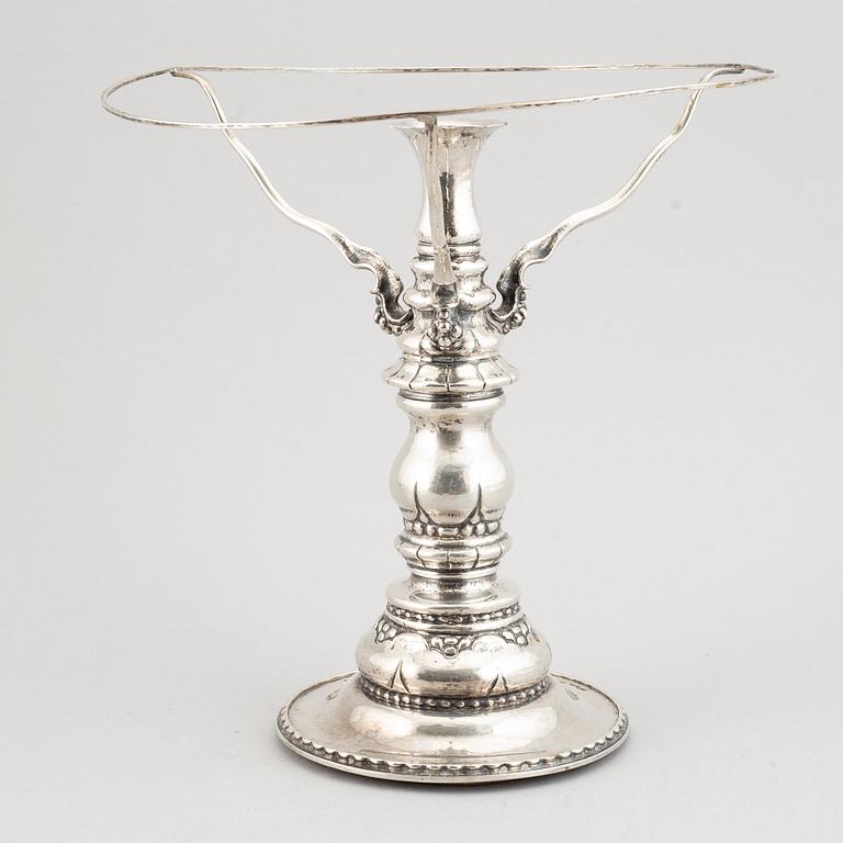 A Swedish silver table lamp, maker's mak CG Hallberg, Stockholm, 1923.