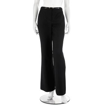 501. LOUIS VUITTON, a pair of black wool and silk pants.Size 40.