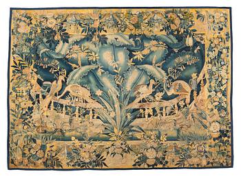 A tapestry, "Feuilles de choux", tapestry weave, third quarter 16th century, Flanders, probably Audenarde.