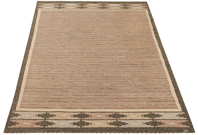 Ingegerd Silow, a flat weave carpet, signed IS, c. 239 x 160 cm.