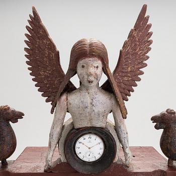 Pocket watch stand, presumably Erkki Lahti "Pitti-poika", first half of the 19th century, Ostrobothnia, Finland.