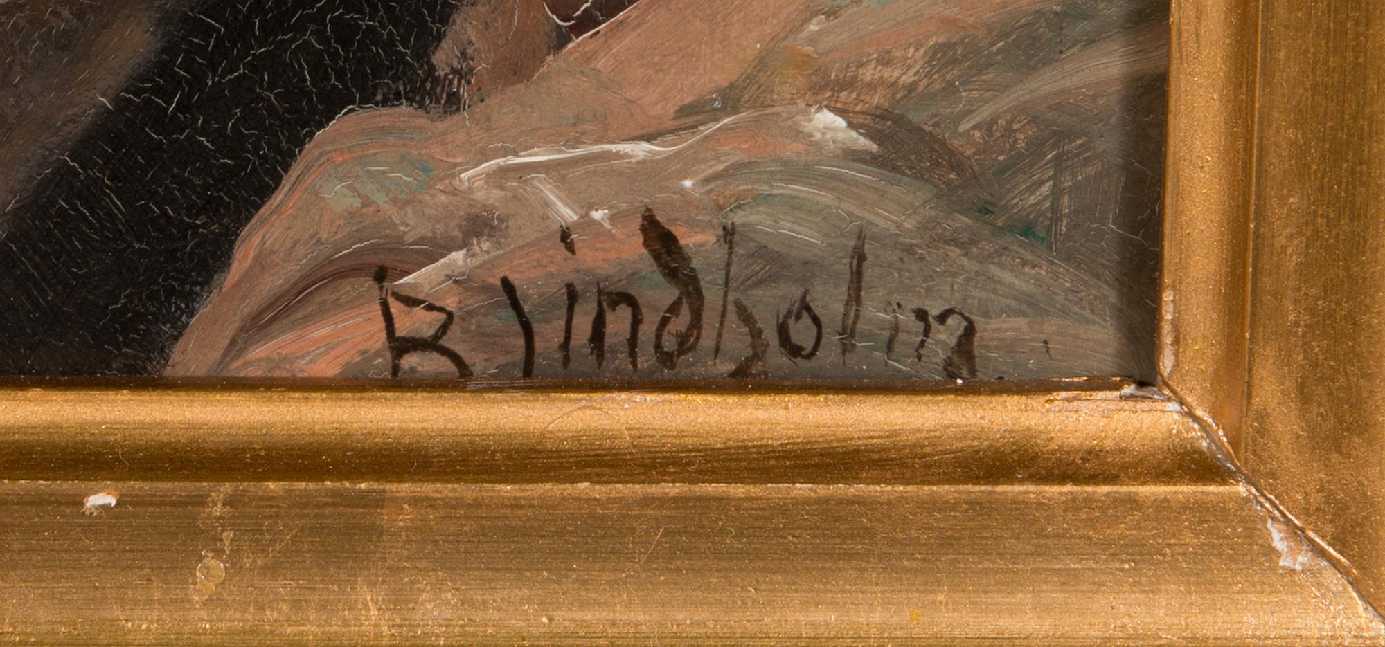 BERNDT LINDHOLM, olja på pannå, signerad.
