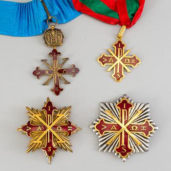 THE SACRED MILITARY CONSTANTINIAN ORDER OF SAINT GEORGE, 4 stycken ordnar, 1900-tal.