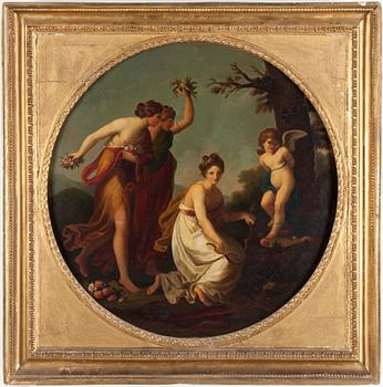 ANGELICA KAUFFMAN, after, oil on relined canvas, tondo, 19th century, unsigned.