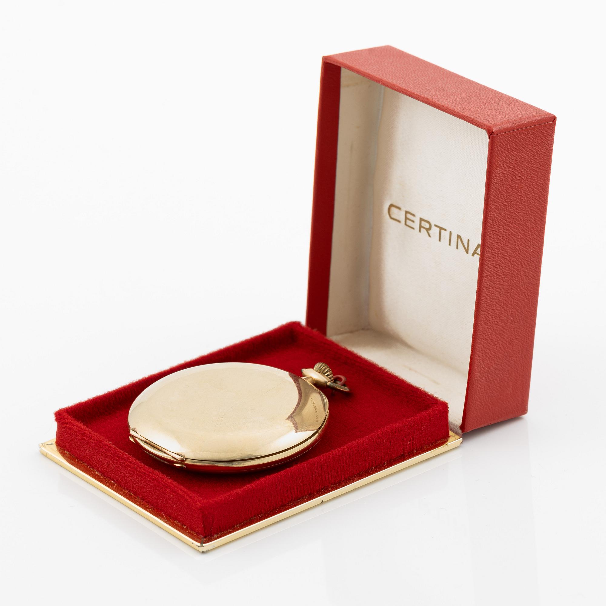 Pocket watch, 14K gold, hunter, 51.5 mm.