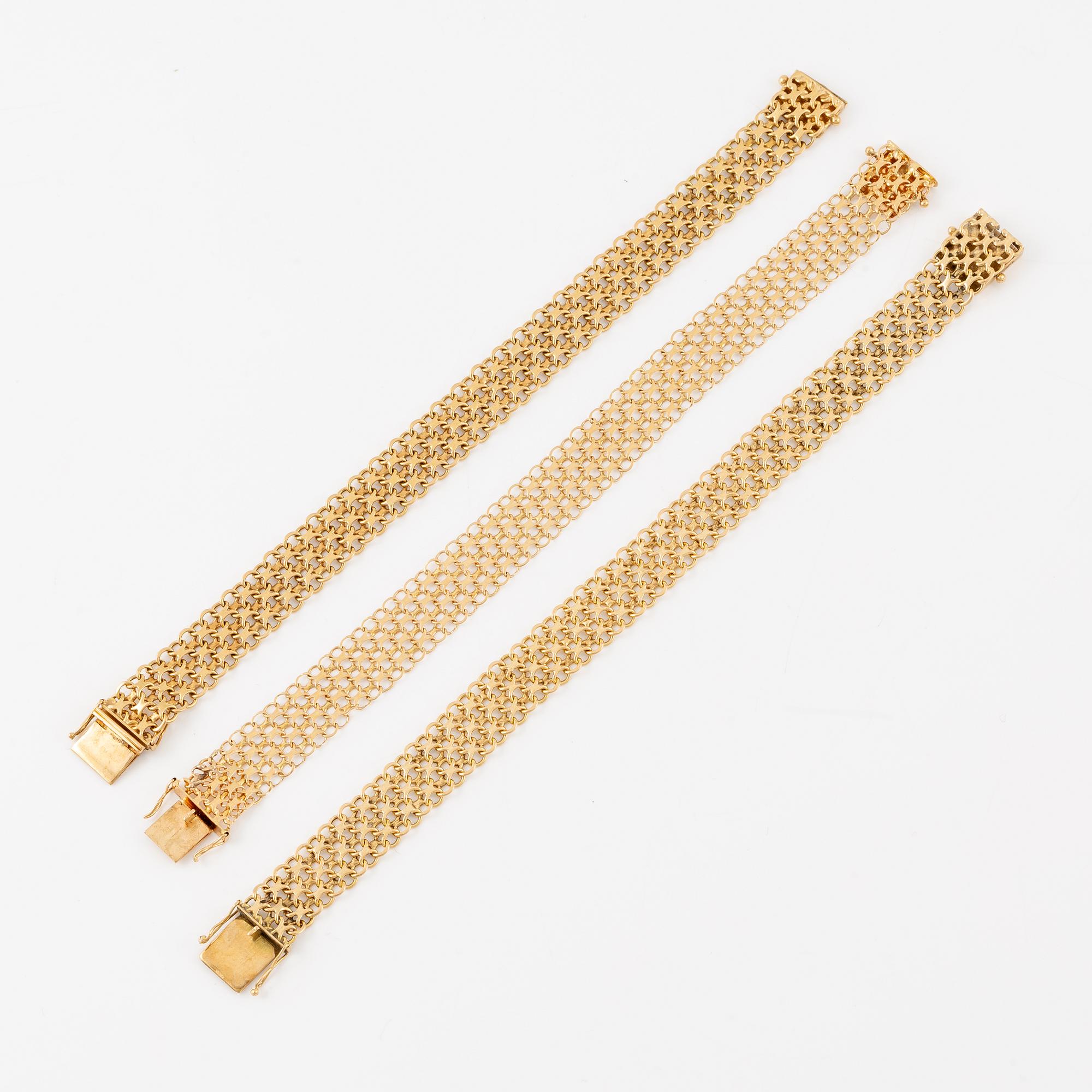 Three links, bracelet, 18K rose gold, x-link.