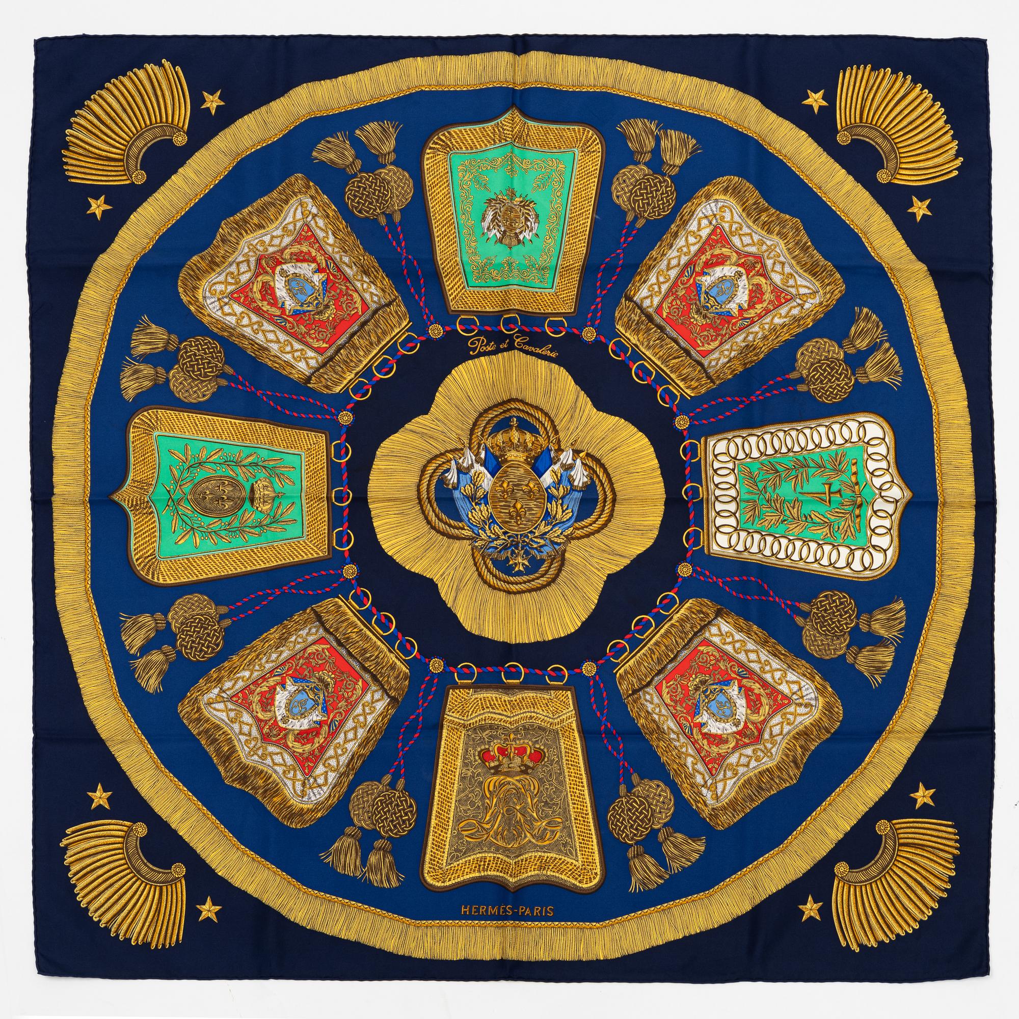 Hermès, Hermès, scarf, "Poste et Cavalerie".