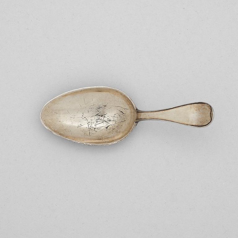 A Swedish early 19th century silver-gilt medicin-spoon, mark of Gustaf Folcker, Stockholm 1816.