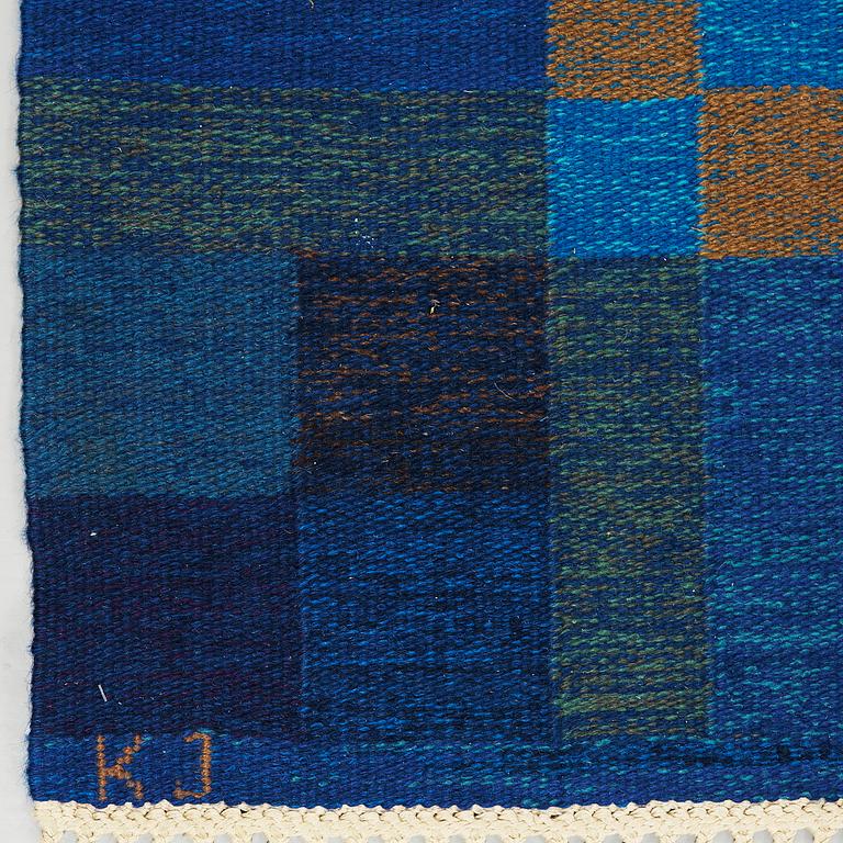 Karin Jönsson, a carpet, flat weave, 204 x 198 cm, signed KJ KH.
