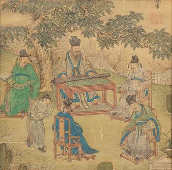 Unidentified artist, China, Figures in a landscape, copy after an old master, 20th century.