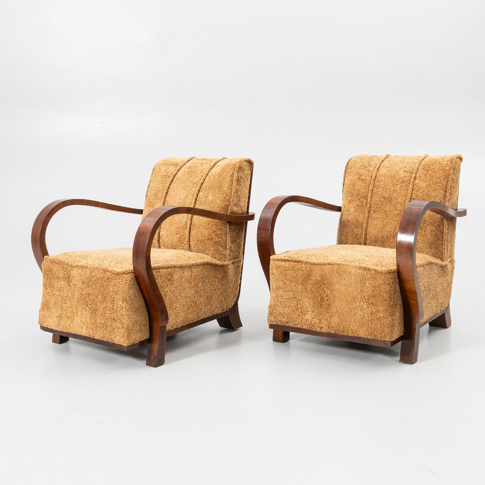 Armchairs, a pair, Art Deco style, 20th century.