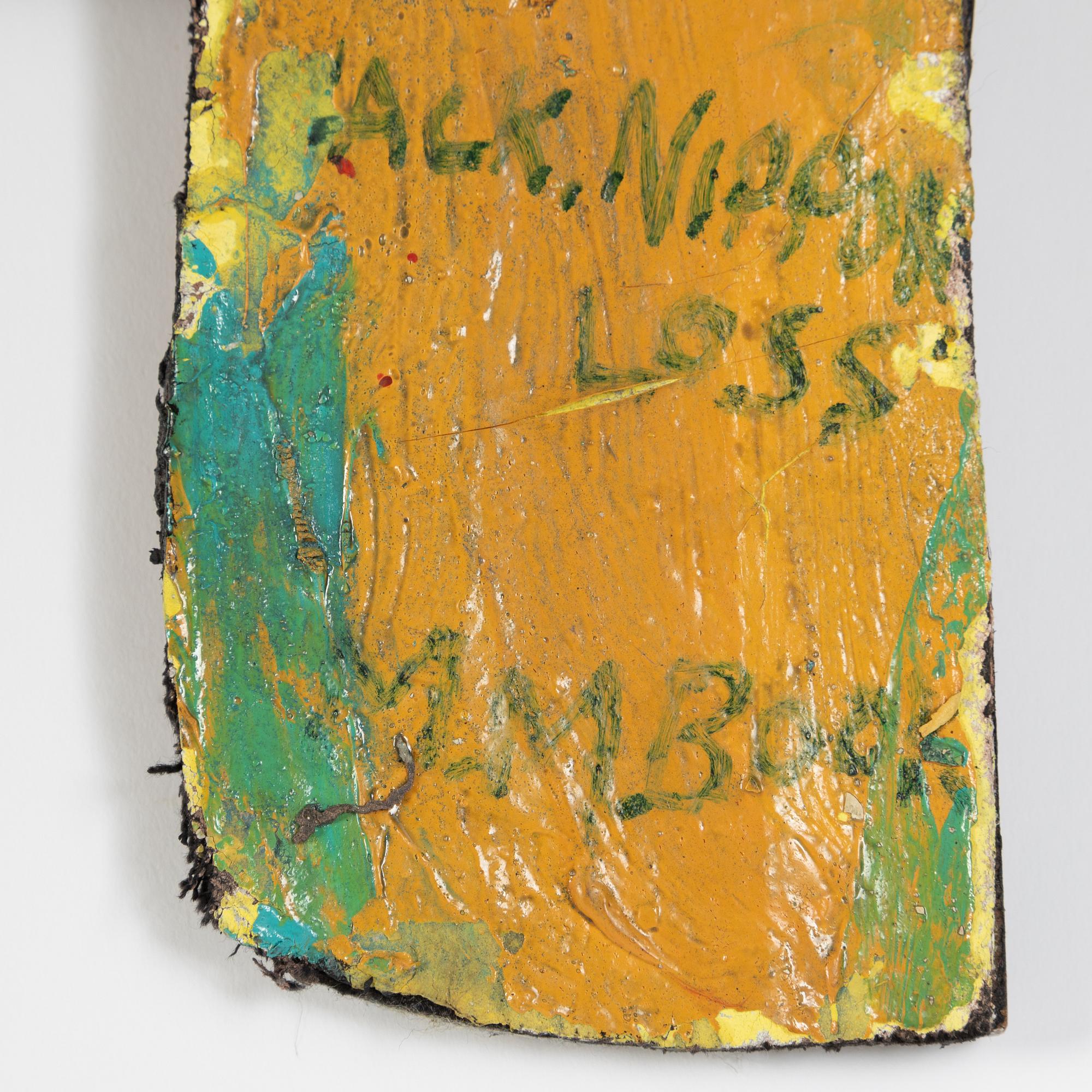 Max Mikael Book, acrylic on tarpaulin mounted on wooden panel, signed.