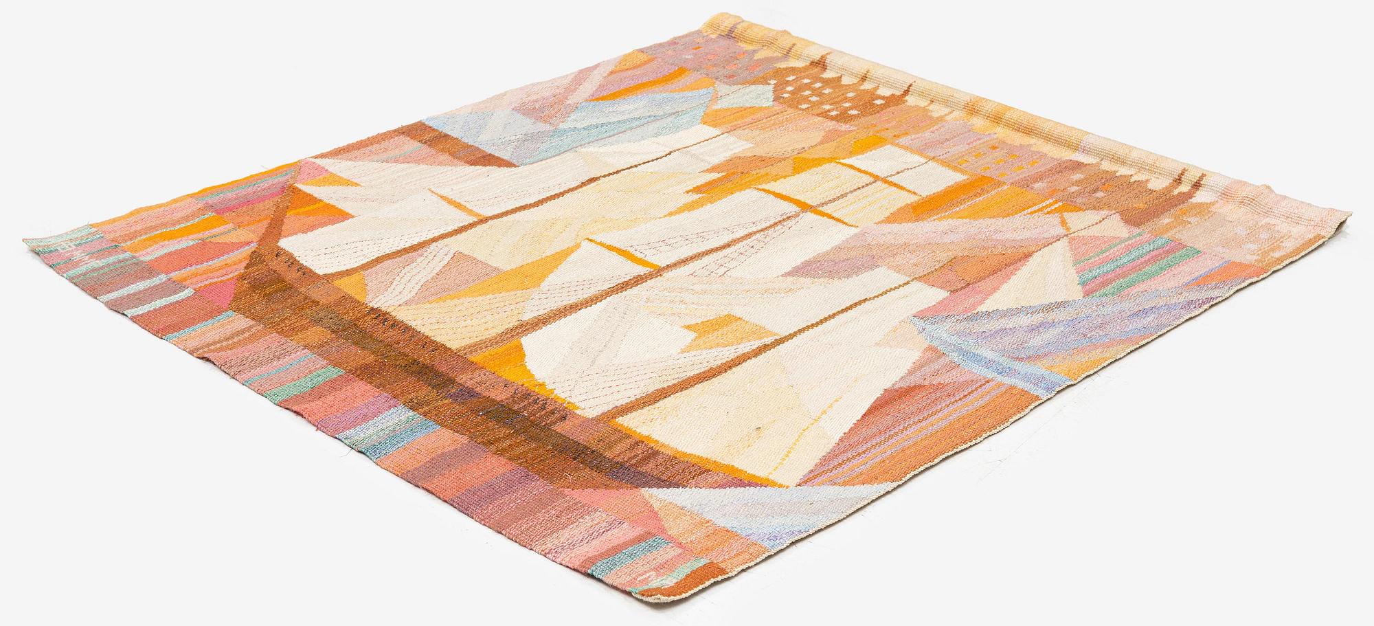 Marianne Richter, a tapestry, 'Strandvägsskuta' c. 107 x 96 cm, signed AB MMF MR.