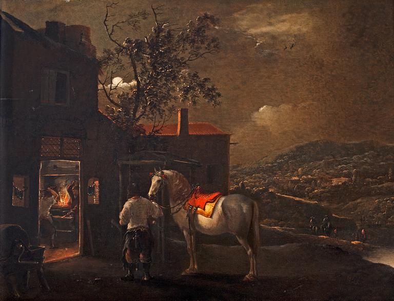 Pieter Wouwerman, Horse by the smithy.