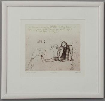 OUTI HEISKANEN, etsning, signerad och daterad -88, numrerad Tpl'a 33/50.