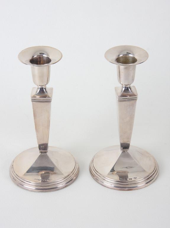 LJUSSTAKAR, ett par, silver, G.A.B 1959.