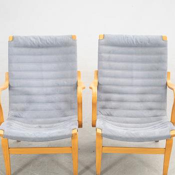 Bruno Mathsson, fåtöljer, ett par, "Eva", DUX, 1900-talets slut.