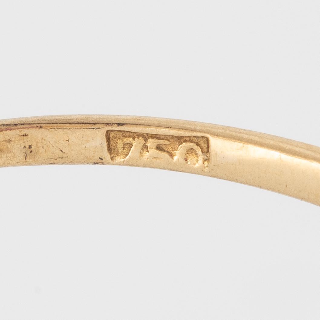 Ring, 18K gold with red stones and rose-cut diamonds.