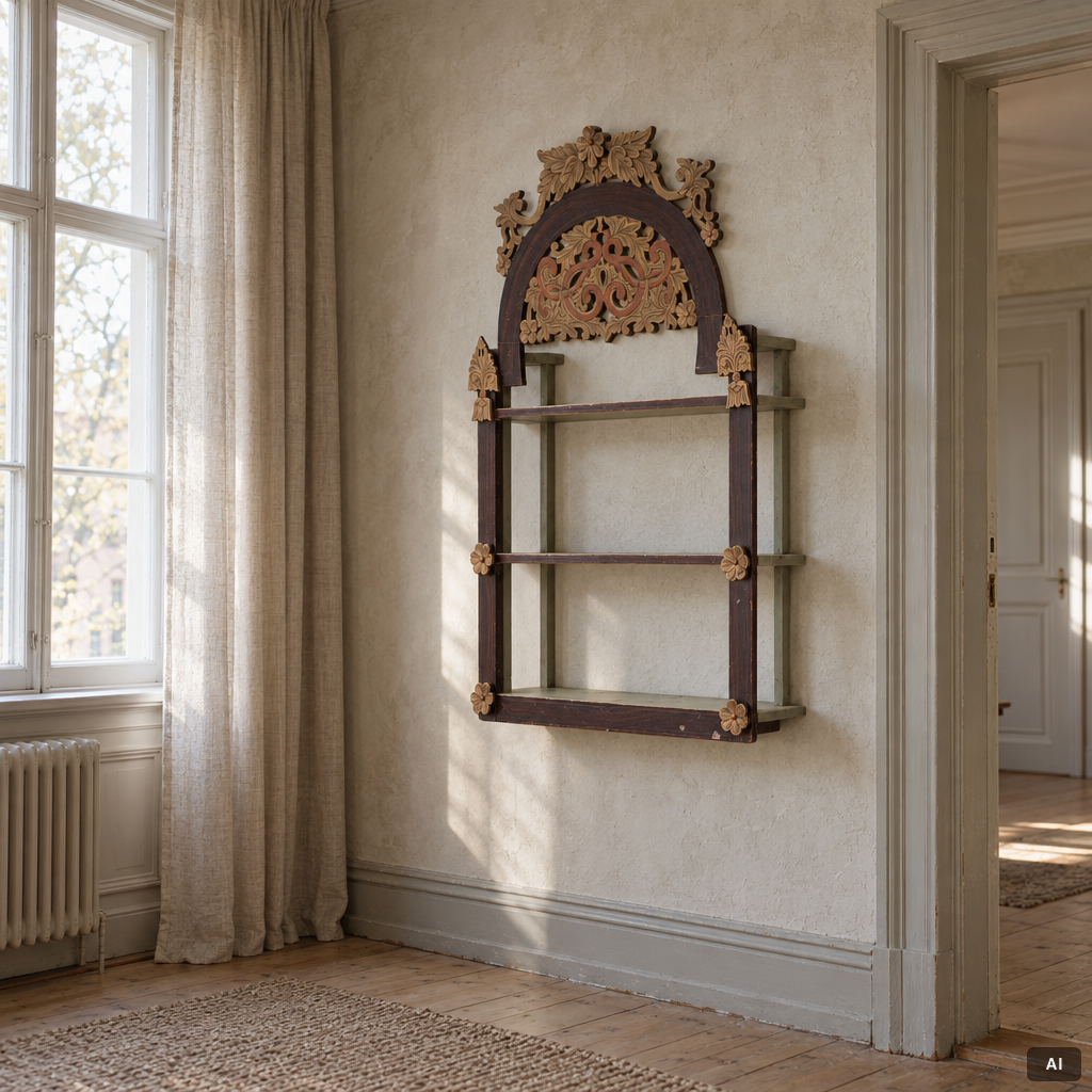 Wall shelf, folk art, Norway, 19th century.