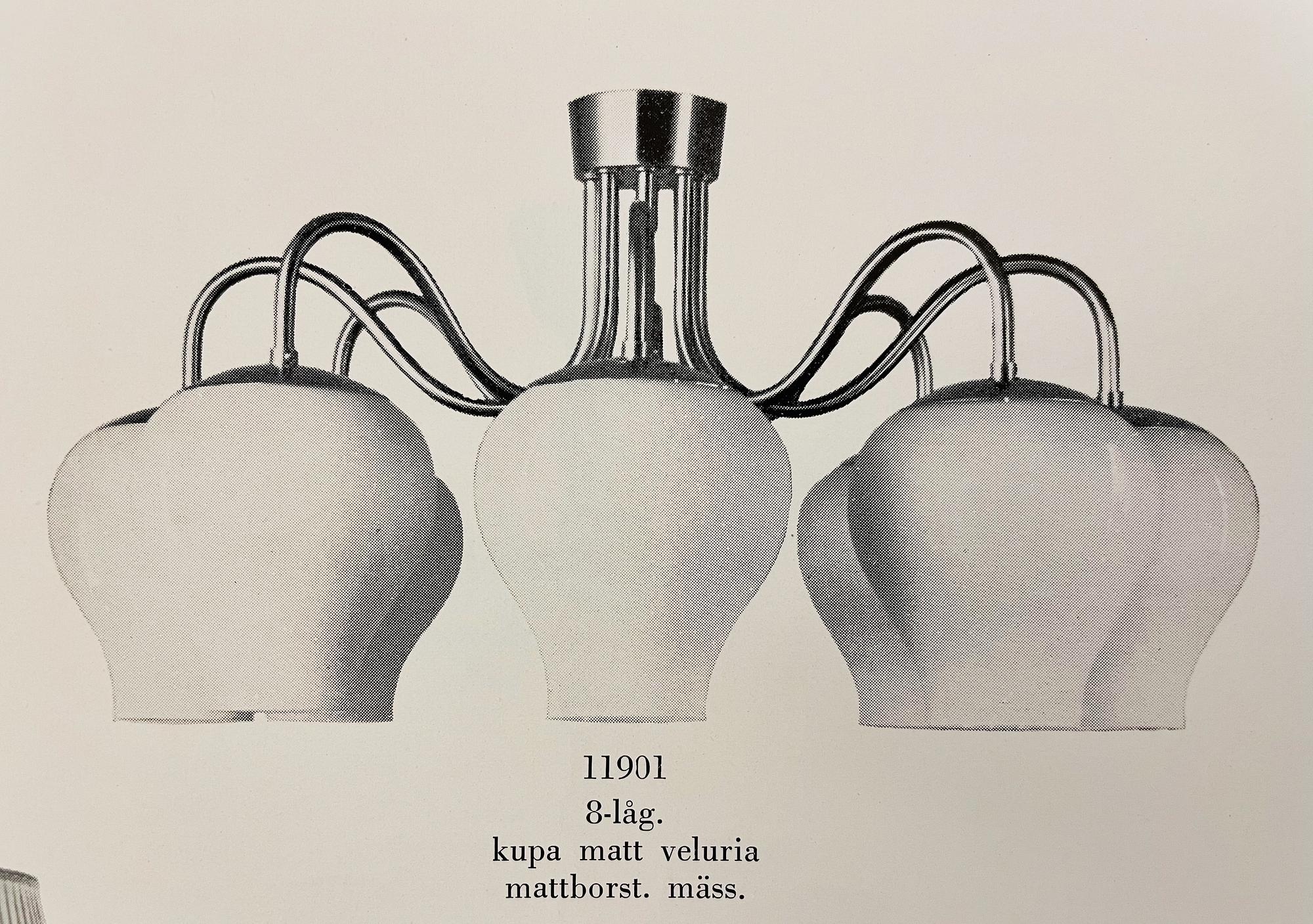 Harald Notini, a ceiling lamp, model '11901', Arvid Böhlmarks Lampfabrik, Sweden, 1950s.