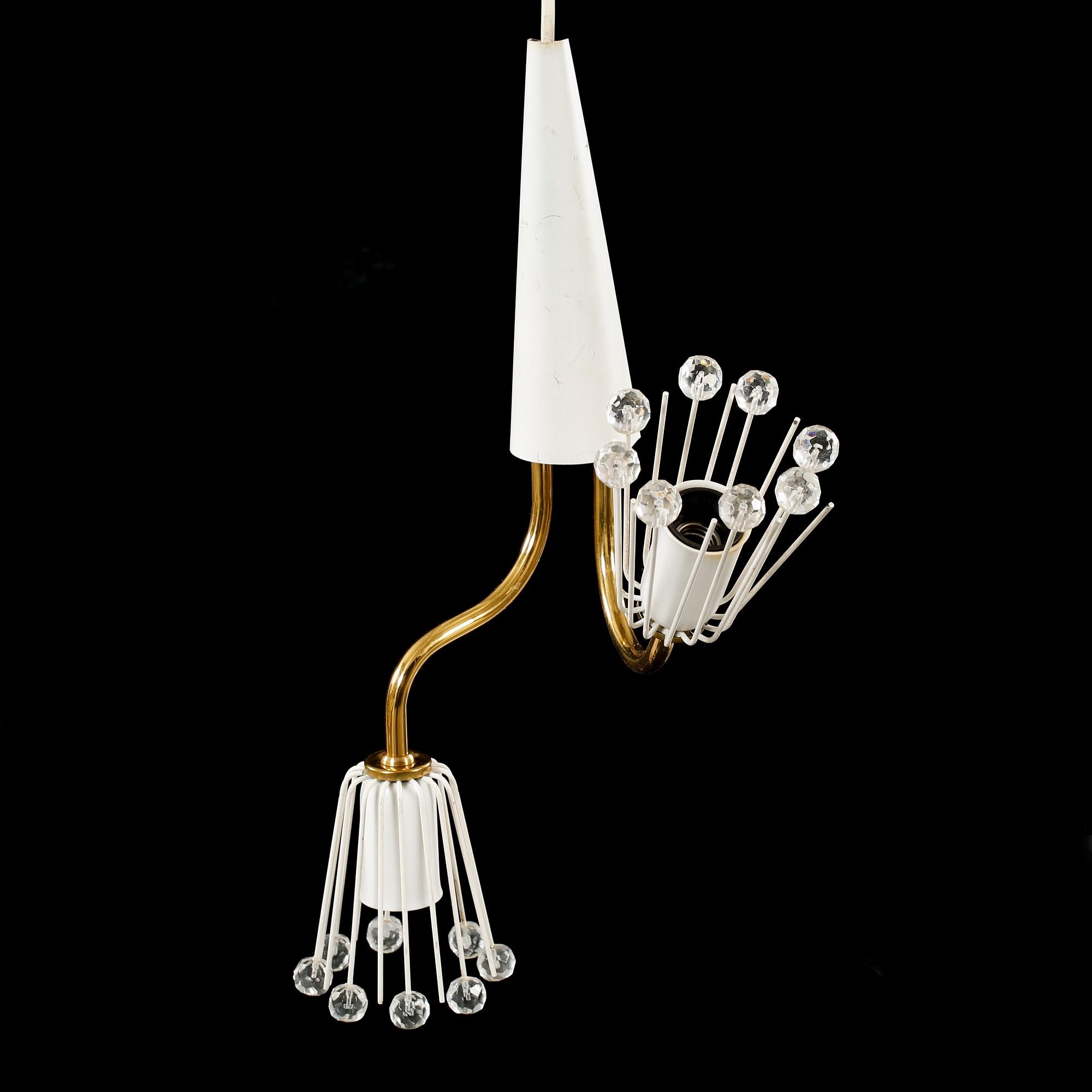 A ceiling lamp and one wall lamp possibly by Emil Stejnar, from the latter half of the 20th century.