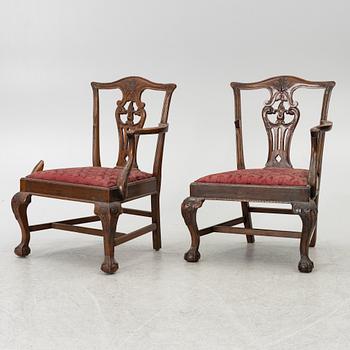 Chairs, 5 pcs, Chippendale, England, circa 1800.