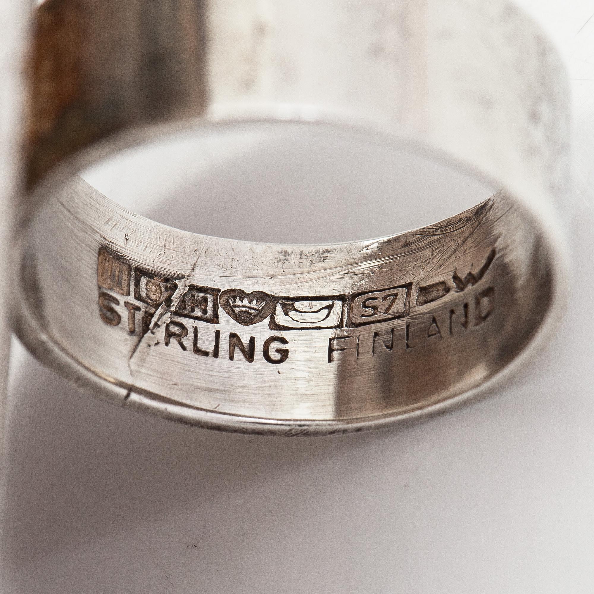 Björn Weckström, ring "Nära utbrottet", sterlingsilver, Lapponia 1971.