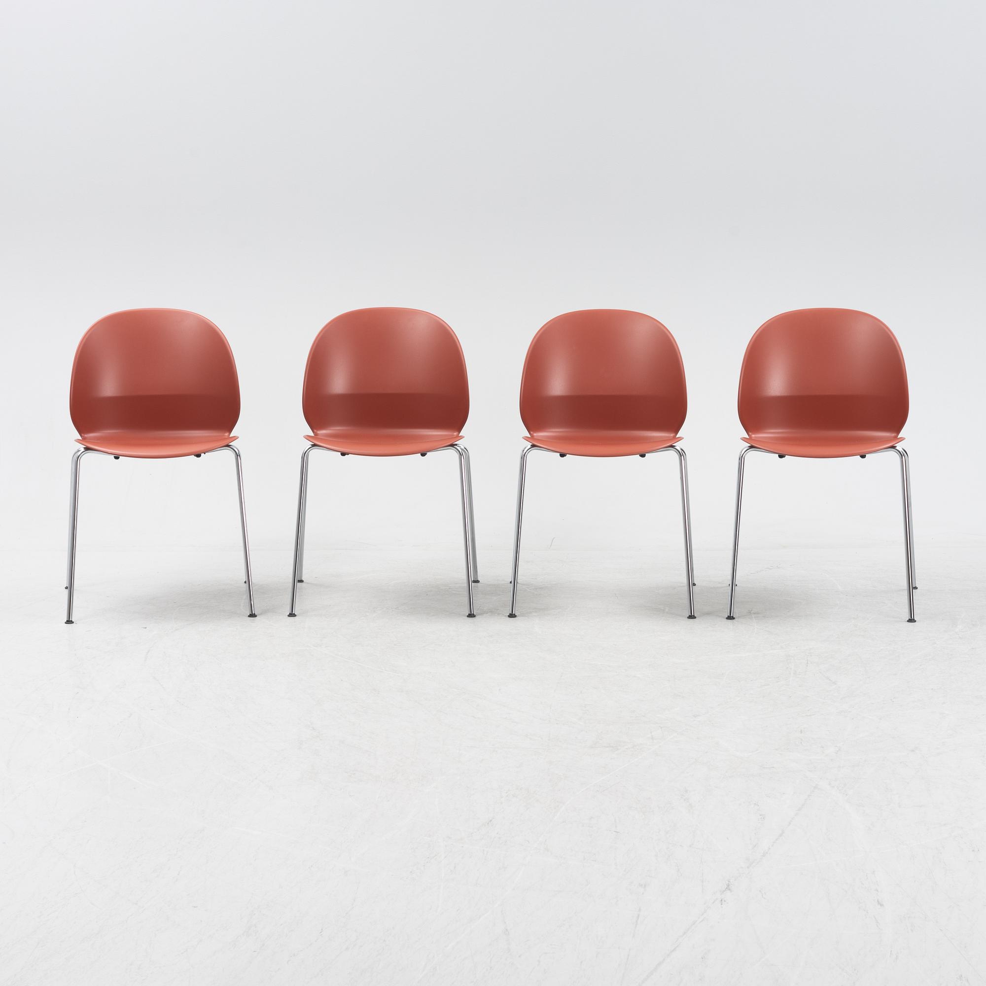 Nendo, a set of four model 'N02-10 Recycle' chairs, Fritz Hansen, Denmark, 2020.