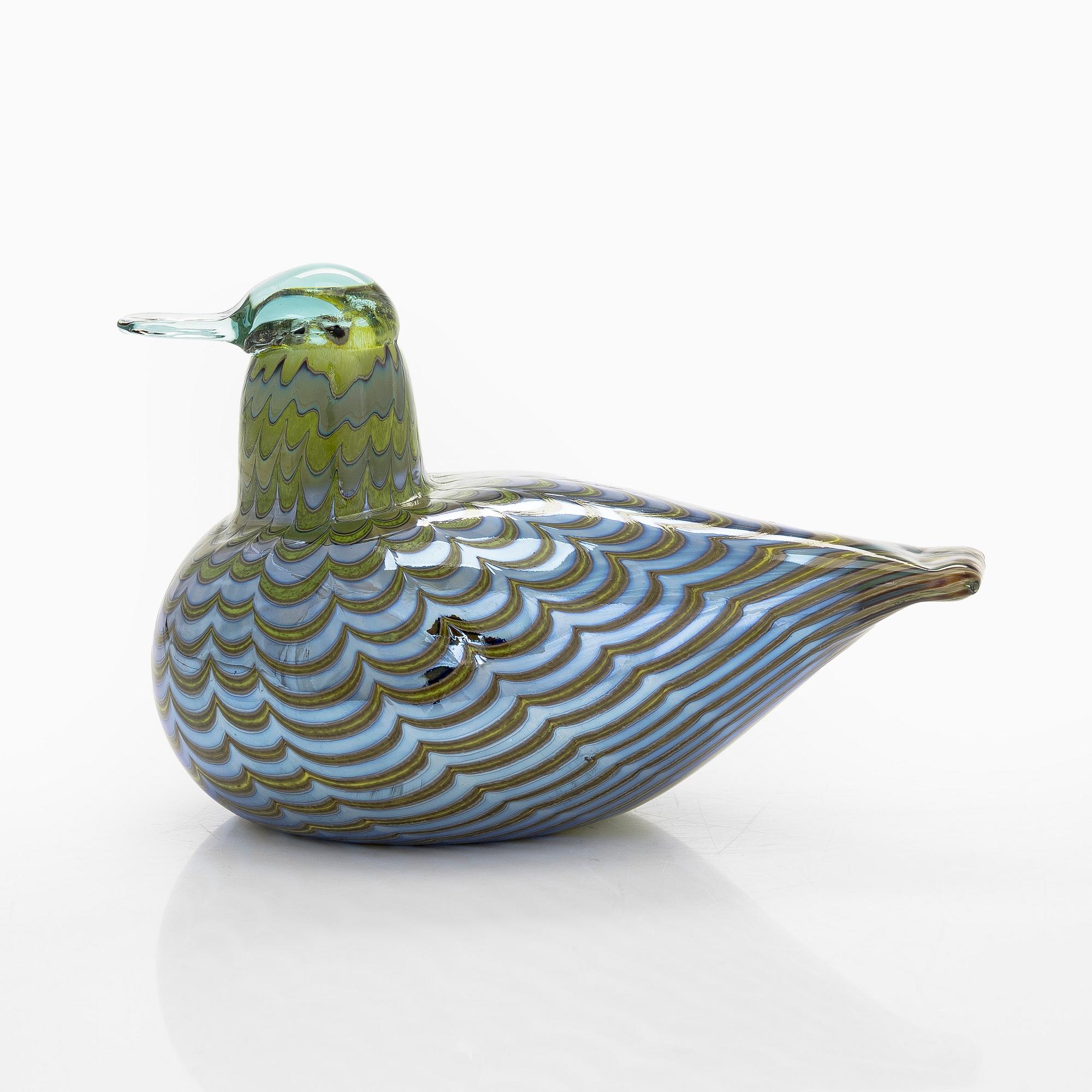 Oiva Toikka, glasfågel, "Teal Female", signerad O. Toikka Nuutajärvi.