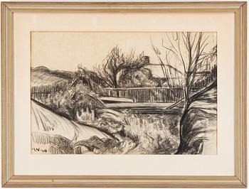 KARL NORDSTRÖM, kolteckningar, ett par, monogramsignerade. En otydligt daterad 1918?.