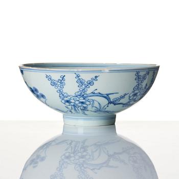 A blue and white 'three friends' bowl, Qing dynasty, 18th century.