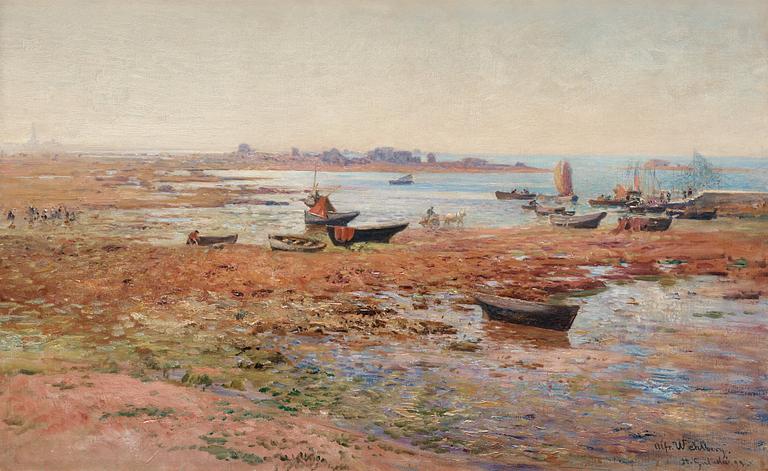 Alfred Wahlberg, Fishing boats, Brittany.