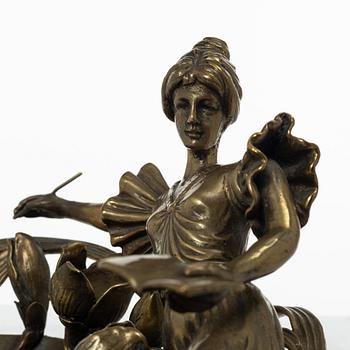 An Art Nouveau brass tray/desk stand, possibly Austria, around 1900.