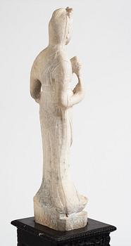 A white stone scultpure of Guanyin, China, presumably early 20th Century.