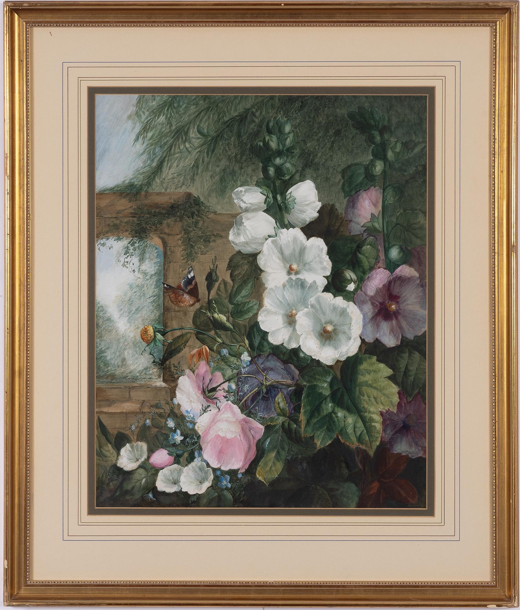 Roses and butterfly.