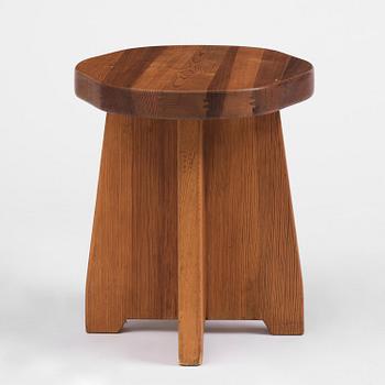 David Rosén, a stained pine "Berga" stool, Nordiska Kompaniet, Sweden, 1940s.