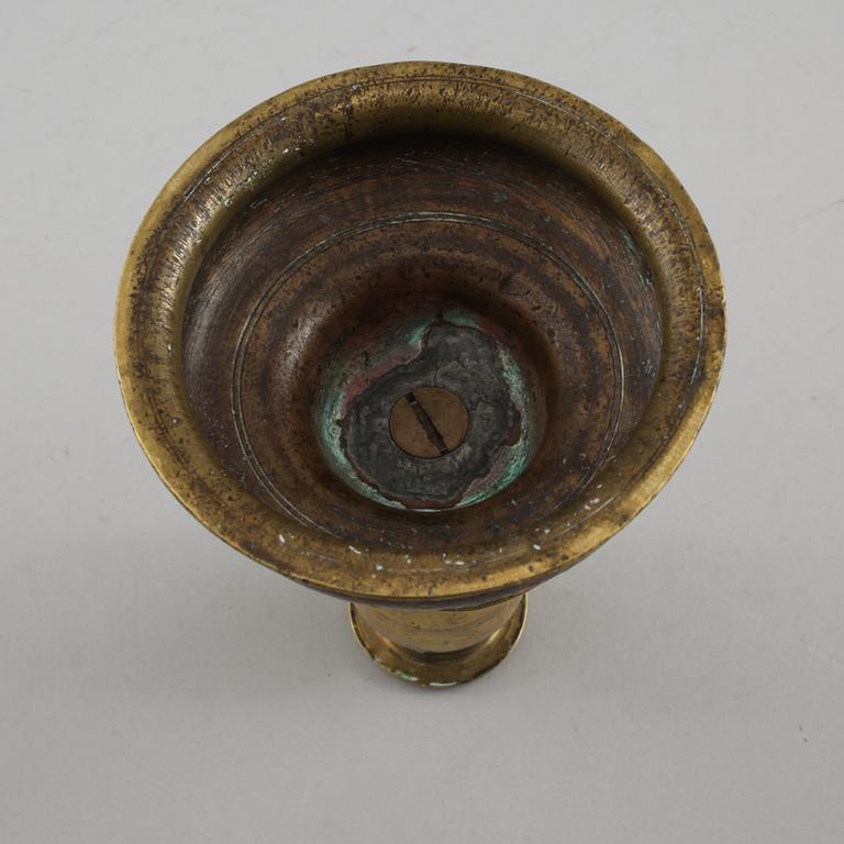LJUSSTAKE, mässing, barock, 1700-tal.