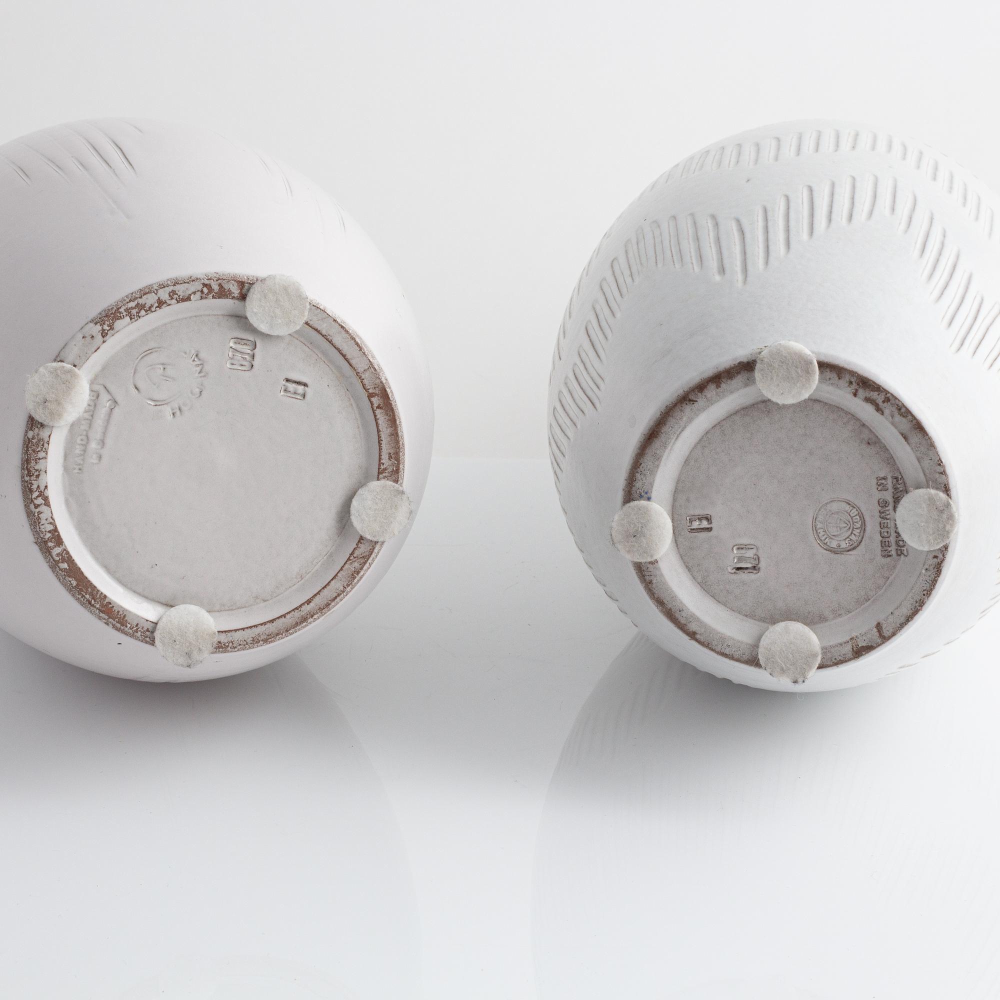 Two ceramic vases from Andersson & Johansson, Höganäs.