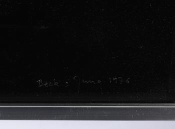 BECK & JUNG (HOLGER BÄCKSTRÖM & BO LJUNGBERG), blandteknik, glas, signerad och numrerad 10/50, daterad 1976.