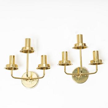 Hans-Agne Jakobsson, Wall sconces, a pair, "Sonata", model "V169-3", Hans Agne Jakobsson AB, Markaryd, 1960s-70s.