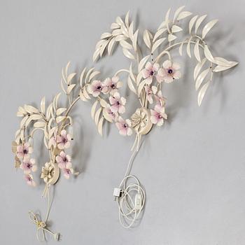 Vägglampor, ett par, troligen Italien, 1900-talets andra hälft.