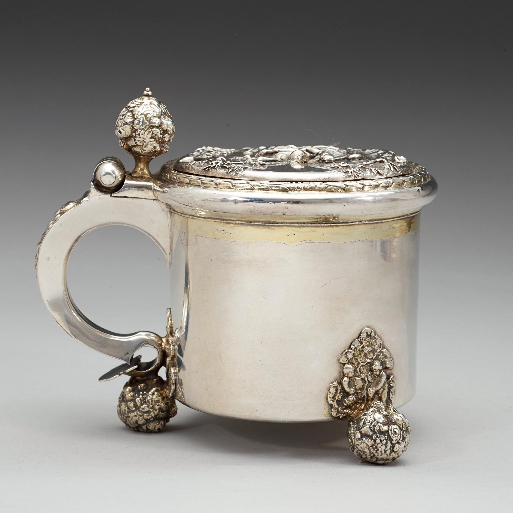 A Swedish 17th century parcel-gilt tankard, marks of Arvid Falck, Stockholm (1667-1691).