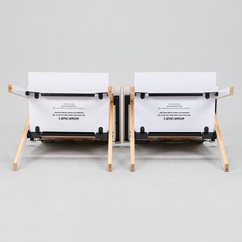 Yrjö Kukkapuro, Children's furniture, two 'Moomin S chairs'  and a table collaboration with Modeo and Moomin Characters.