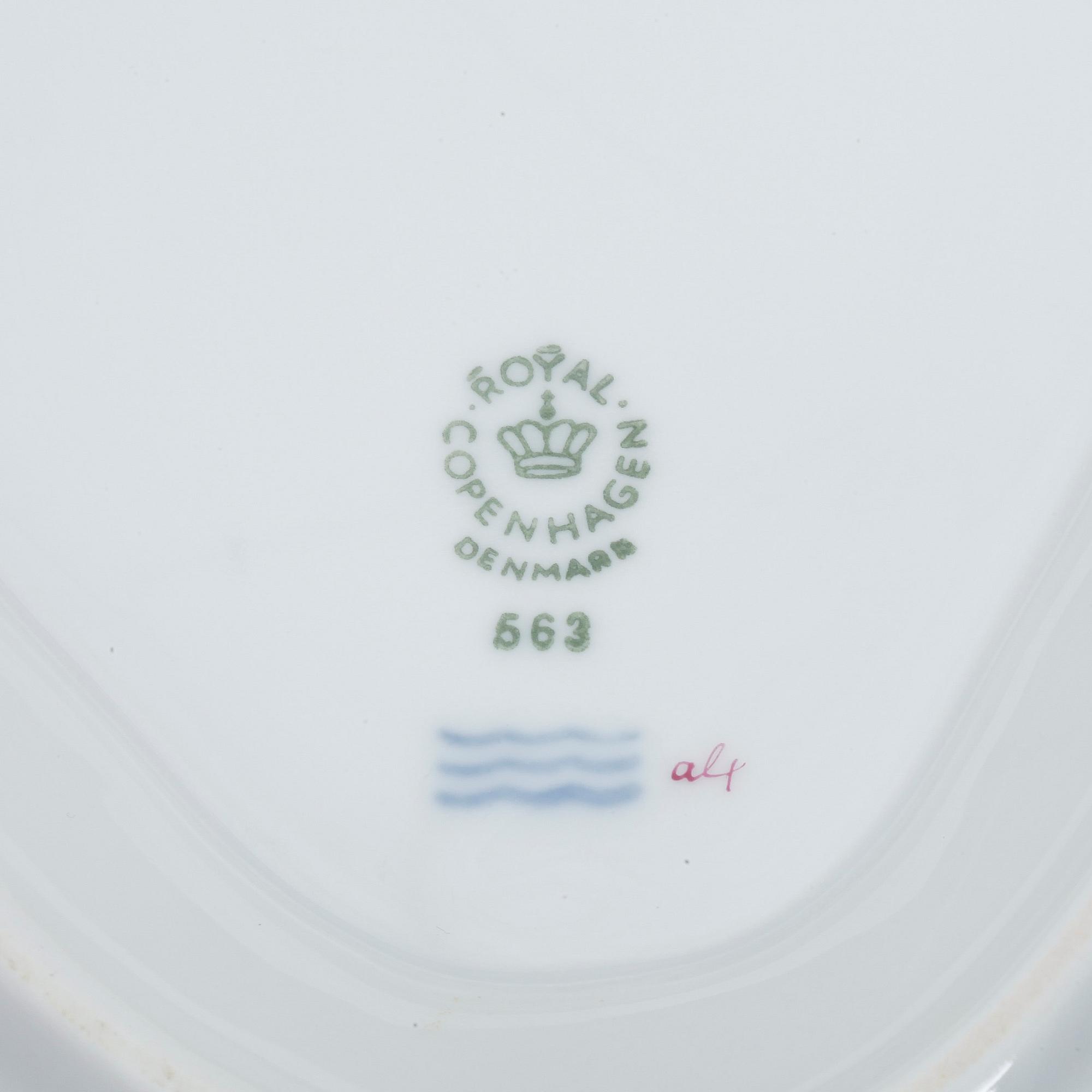 MATSERVIS, 29 delar, porslin, Royal Copenhagen, 1900-tal.