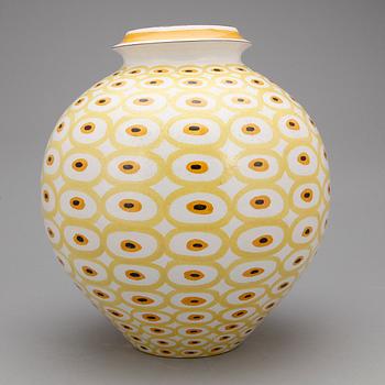 A Stig Lindberg faience vase, Gustavsberg Studio 1940's-50's.